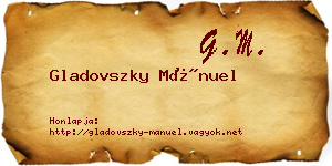 Gladovszky Mánuel névjegykártya